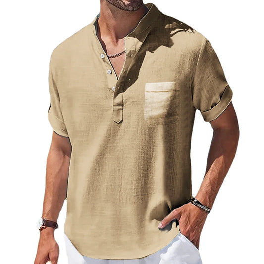 SummerStyle - T-shirt/Chemise en lin à manches courtes