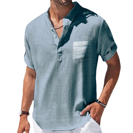 SummerStyle - T-shirt/Chemise en lin à manches courtes